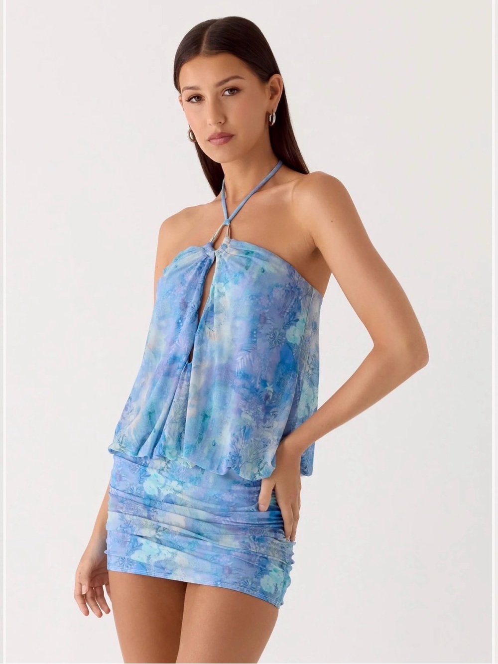 Karol G concert dress, blue mini